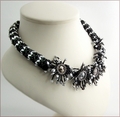 Urchin Black Swarovski Crystals Necklace BW105