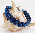 Metallic Blue Beadwork Bracelet (BB25)