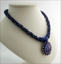 Midnight Nymph Lapis Blue Dragonfly Necklace (BWD04)