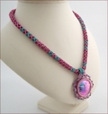 Dionysos Nymph Magenta/Teal Dragonfly Necklace (BWD06)