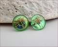 Reed Nymph Green Dragonfly Earrings (BWD03e)