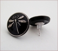 Black and Silver Dragonfly Earrings (BWD07e)