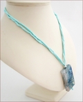 Sky Blue Sakura Agate Pendant on Silk (CGS02)