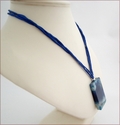 Dark Blue Sakura Agate Pendant on Silk (CGS03)