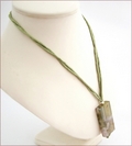 Light Green Sakura Agate Pendant on Silk (CG09)