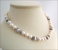 Baroque Pearls with Sterling Silver Knotted Necklace and Earrings Set (SM136)