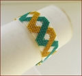 'Deco' Geometric Pattern Beadwork Braclet (BB39)