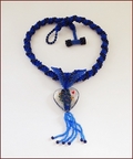 'Blue Heart' Beadwork & Lampwork Pendant Necklace (BW138)