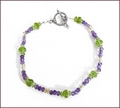 'Iris' Amethyst, Peridot and Citrine Precious Friendship Bracelet (SM143)