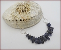 Iolite Shards on Silver Chain Necklace (SM145)