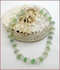 Raw Green Fluorite & Crystal Quartz Necklace (CG74)