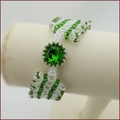 Emerald Wave Deco Beadwork Bracelet (BB47)