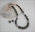 Vesuvianite and Karen Hill Tribe Silver Necklace and Earrings (SM22)