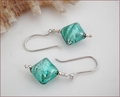 Teal Czech Lampwork Earrings (SM015)