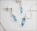 Blue Topaz Pendant and Earrings Set (SM104)