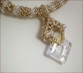 Cosmic Crystal and Gold Pendant Necklace (BW005)