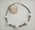 Hematite and White Jade Necklace (SM62)