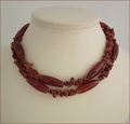 Suffolk Red - Agate and Jasper Long Necklace (LS89)