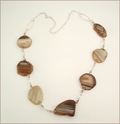 Agate Slices with Silver Necklace (LS69)