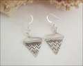 Karen Hill Tribe Silver Pennant Earrings (SS96)