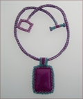 Magenta Magic - Beaded Cabochon on Beaded Rope (BW23)