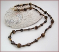 Long Tiger Eye and Mica Necklace (LS96)