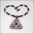 Porcelain Pendant on Beadwork Necklace (BW46)