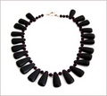 Matt Black Onyx DropsNecklace (SM132)