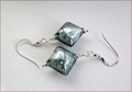 Steel Blue Czech Designer Lampwork Earrings (DDE19)