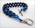 Metallic Blue Beadwork Bracelet (BB25)