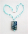 Sky Blue Sakura Agate Pendant on Silk (CGS02)