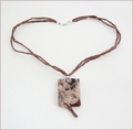 Light Brown Sakura Agate Pendant Necklace (CGS05)