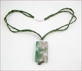 Olive Green Sakura Agate Pendant on Silk (CG08)