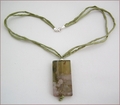 Light Green Sakura Agate Pendant on Silk (CG09)