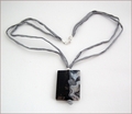 Grey Sakura Agate Pendant on Silk Necklace (CGS10)