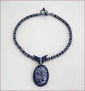 Sodalite Pendant Beadwork Necklace (BW109)