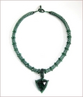 'Zamarad' Emerald Green Beadwork Pendant Necklace (BW104)