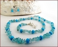 Apatite and Turquoise Necklace and Earrings (CG73)