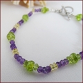 'Iris' Amethyst, Peridot and Citrine Precious Friendship Bracelet (SM143)