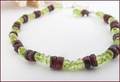 'Wine Lover's Bracelet' Peridot & Garnet Precious Friendship Bracelet (SM144)