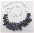 Iolite Shards on Silver Chain Necklace (SM145)