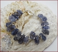 Raw Iolite & Silver Bracelet (SM146)