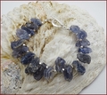 Raw Iolite & Silver Bracelet (SM146)