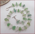 Raw Green Fluorite & Crystal Quartz Necklace (CG74)