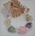 Pastel Crystals Raw Rocks Necklace (WB14)