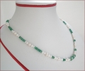 Emerald and Pearl Necklace, Bracelet and Earrings Set (CG50)