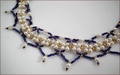 Cleo: Vintage Lapis Blue Seed Beads with Glass Pearls Necklace & Earrings Set (WB004)