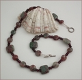 Green and Red Garnet with Garnet Necklace (SM48)