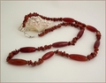 Suffolk Red - Agate and Jasper Long Necklace (LS89)