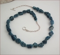 Raw Electric Blue Apatite Necklace (WB17)